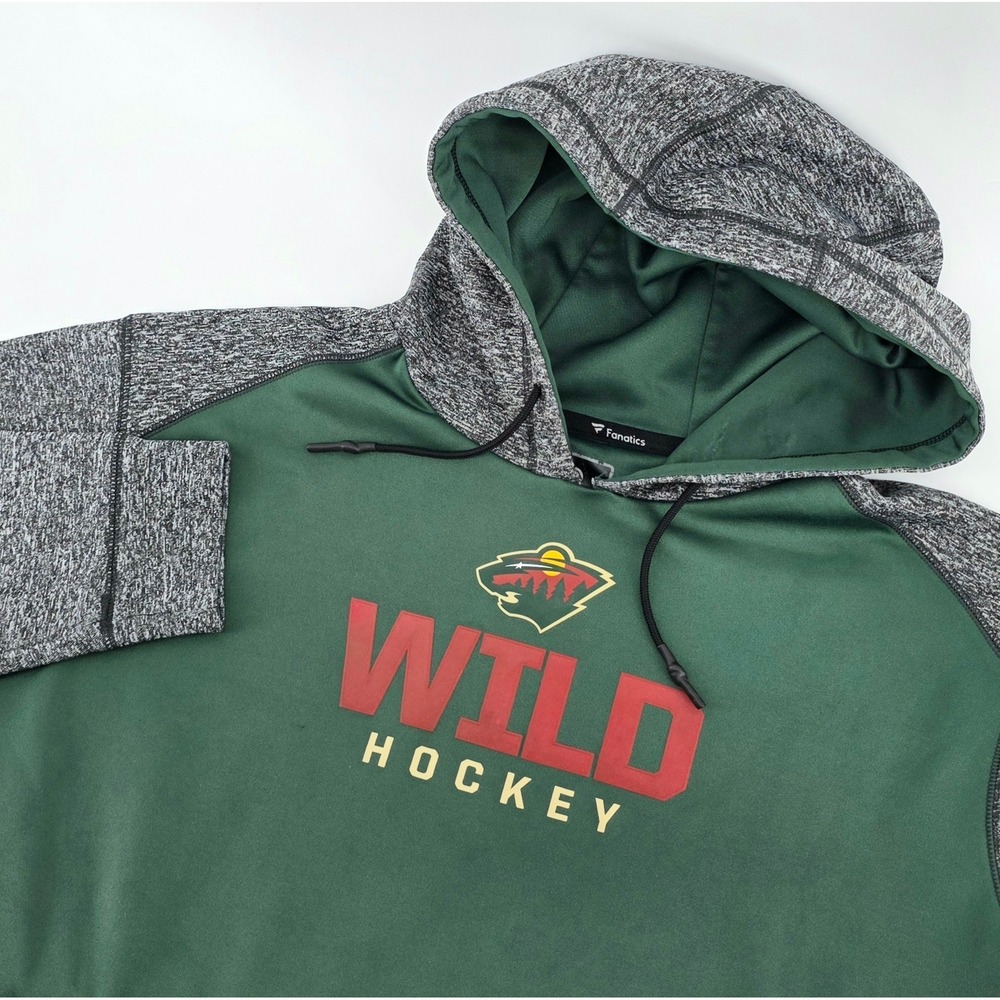 Fanatics Minnesota Wild Hockey Hoodie Mens Size Large Green NHL Sport Gorpcore
